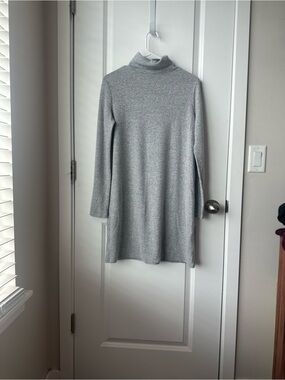 Zara Turtleneck Long Sleeve Gray Knit Dress